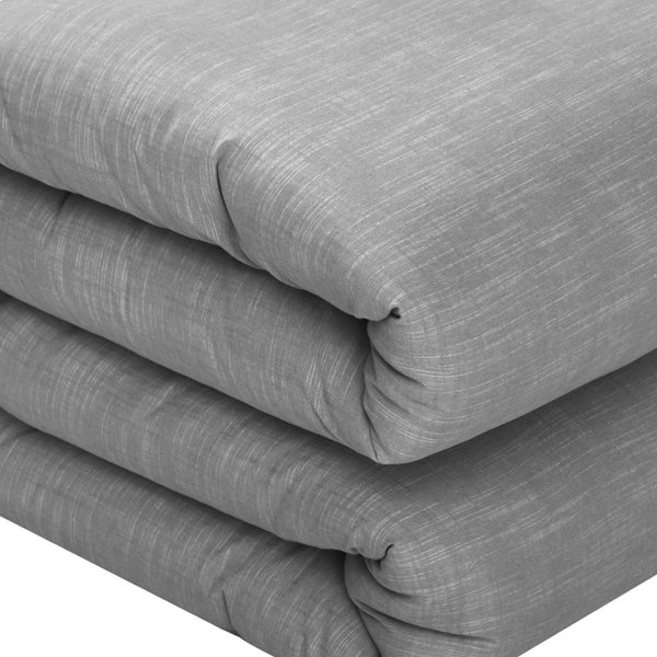 Homeroots Gray Queen 100% Cotton 140 Thread Count Washable Down Comforter Set Grey,Full,Queen Cotton 528872