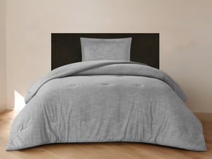 Homeroots Gray Twin 100% Cotton 140 Thread Count Washable Down Comforter Set Grey,Twin,Twin Xl Cotton 528873