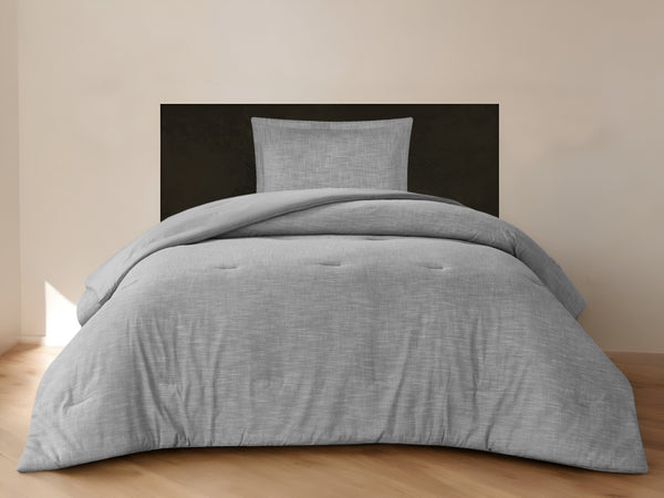 Homeroots Gray Twin 100% Cotton 140 Thread Count Washable Down Comforter Set Grey,Twin,Twin Xl Cotton 528873