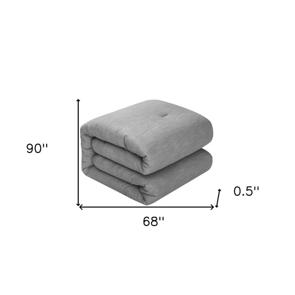 Homeroots Gray Twin 100% Cotton 140 Thread Count Washable Down Comforter Set Grey,Twin,Twin Xl Cotton 528873