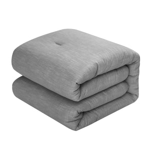 Homeroots Gray Twin 100% Cotton 140 Thread Count Washable Down Comforter Set Grey,Twin,Twin Xl Cotton 528873