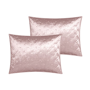 Homeroots Blush King Polyester 220 Thread Count Washable Down Comforter Set Blush,King,California King Velvet 528876