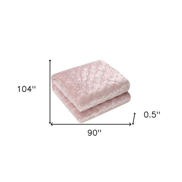 Homeroots Blush King Polyester 220 Thread Count Washable Down Comforter Set Blush,King,California King Velvet 528876