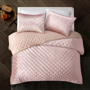 Homeroots Blush Twin Polyester 220 Thread Count Washable Down Comforter Set Blush,Twin,Twin Xl Velvet 528878