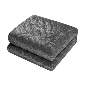 Homeroots Gray King Polyester 220 Thread Count Washable Down Comforter Set Grey,King,California King Velvet 528879