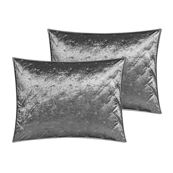 Homeroots Gray Queen Polyester 220 Thread Count Washable Down Comforter Set Grey,Full,Queen Velvet 528880