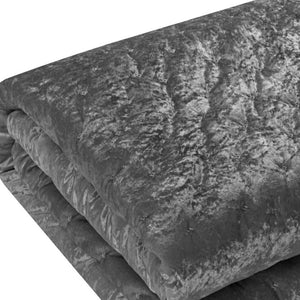 Homeroots Gray Queen Polyester 220 Thread Count Washable Down Comforter Set Grey,Full,Queen Velvet 528880