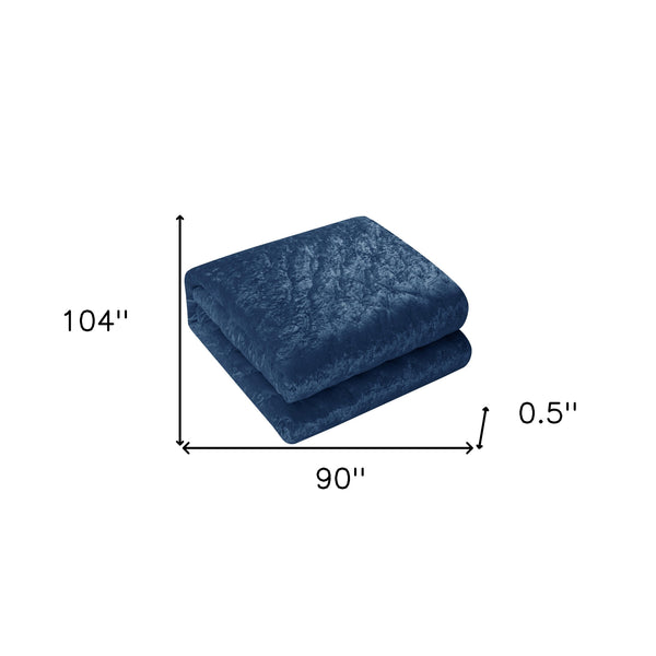 Homeroots Navy Blue King Polyester 220 Thread Count Washable Down Comforter Set Navy,King,California King Velvet 528882