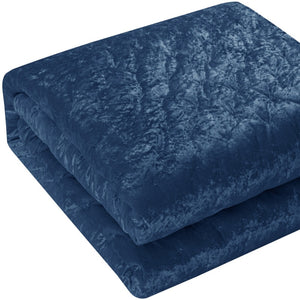 Homeroots Navy Blue King Polyester 220 Thread Count Washable Down Comforter Set Navy,King,California King Velvet 528882