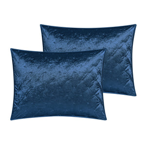 Homeroots Navy Blue Queen Polyester 220 Thread Count Washable Down Comforter Set Navy,Full,Queen Velvet 528883