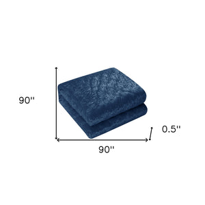 Homeroots Navy Blue Queen Polyester 220 Thread Count Washable Down Comforter Set Navy,Full,Queen Velvet 528883