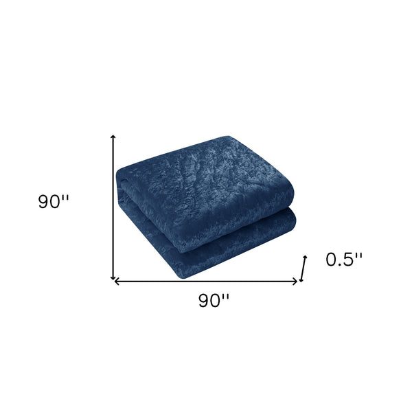 Homeroots Navy Blue Queen Polyester 220 Thread Count Washable Down Comforter Set Navy,Full,Queen Velvet 528883