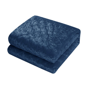 Homeroots Navy Blue Queen Polyester 220 Thread Count Washable Down Comforter Set Navy,Full,Queen Velvet 528883