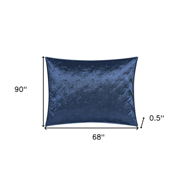 Homeroots Navy Blue Twin Polyester 220 Thread Count Washable Down Comforter Set Navy,Twin,Twin Xl Velvet 528884