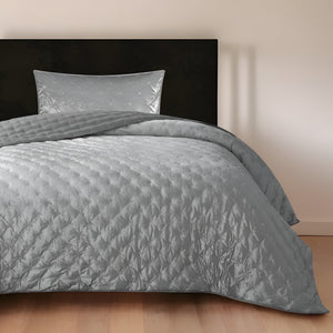 Homeroots Silver Twin Polyester 220 Thread Count Washable Down Comforter Set Silver,Twin,Twin Xl Velvet 528887