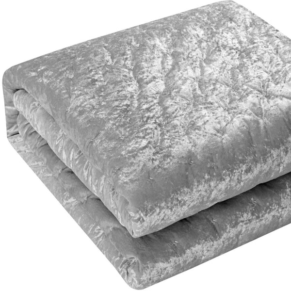 Homeroots Silver Twin Polyester 220 Thread Count Washable Down Comforter Set Silver,Twin,Twin Xl Velvet 528887