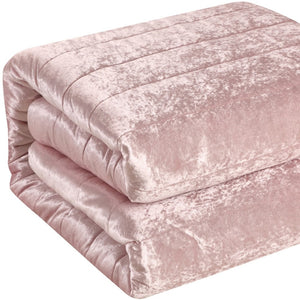 HomeRoots Blush Luxurious Down Comforter Set for Year-Round Warmth, Ultra-Soft Polyester & Easy Care Blush, King/California King King/California King 528888