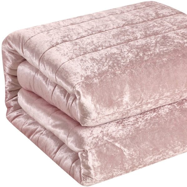 HomeRoots Blush Luxurious Down Comforter Set for Year-Round Warmth, Ultra-Soft Polyester & Easy Care Blush, King/California King King/California King 528888