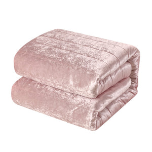 HomeRoots Blush Luxurious Down Comforter Set for Year-Round Warmth, Ultra-Soft Polyester & Easy Care Blush, Full/Queen Full/Queen 528889