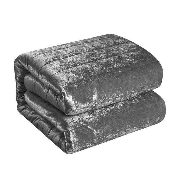 HomeRoots Blush Luxurious Down Comforter Set for Year-Round Warmth, Ultra-Soft Polyester & Easy Care Grey, Full/Queen Full/Queen 528892