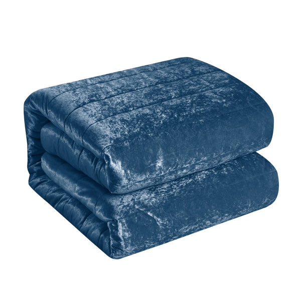 HomeRoots Blush Luxurious Down Comforter Set for Year-Round Warmth, Ultra-Soft Polyester & Easy Care Navy, King/California King King/California King 528894