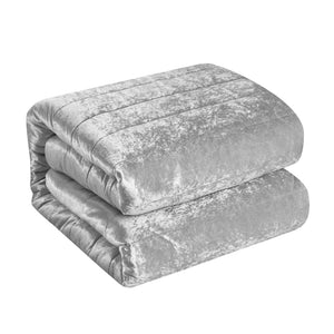HomeRoots Blush Luxurious Down Comforter Set for Year-Round Warmth, Ultra-Soft Polyester & Easy Care Silver, King/California King King/California King 528897
