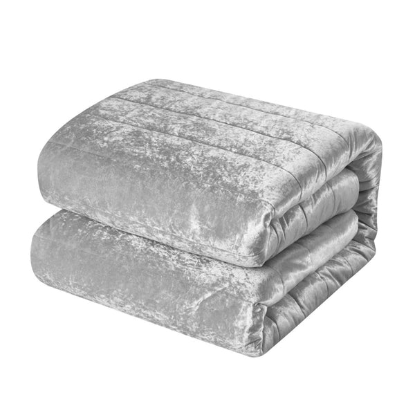 HomeRoots Blush Luxurious Down Comforter Set for Year-Round Warmth, Ultra-Soft Polyester & Easy Care Silver, Full/Queen Full/Queen 528898