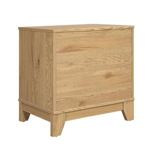 English Elm Sheridan 22" Nightstand with Cane-Style MDF Finish, Full-Extension Drawer, Solid Wood Legs Natural B365P398178