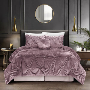 Homeroots Blush King Polyester 130 Thread Count Washable Down Comforter Set Blush,King,California King Velvet 528900