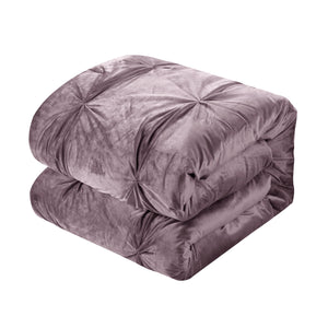 Homeroots Blush King Polyester 130 Thread Count Washable Down Comforter Set Blush,King,California King Velvet 528900