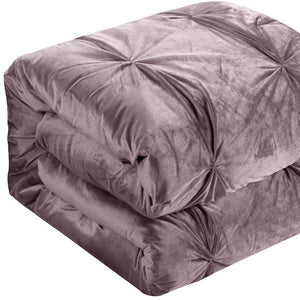 Homeroots Blush King Polyester 130 Thread Count Washable Down Comforter Set Blush,King,California King Velvet 528900