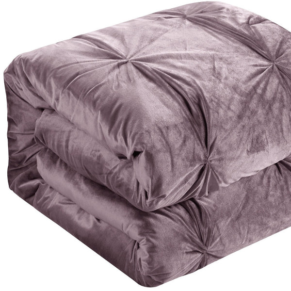 Homeroots Blush King Polyester 130 Thread Count Washable Down Comforter Set Blush,King,California King Velvet 528900