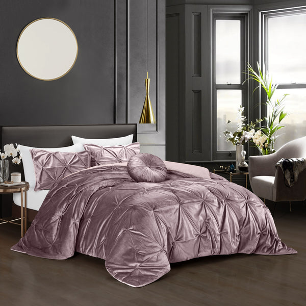 Homeroots Blush Queen Polyester 130 Thread Count Washable Down Comforter Set Blush,Full,Queen Velvet 528901