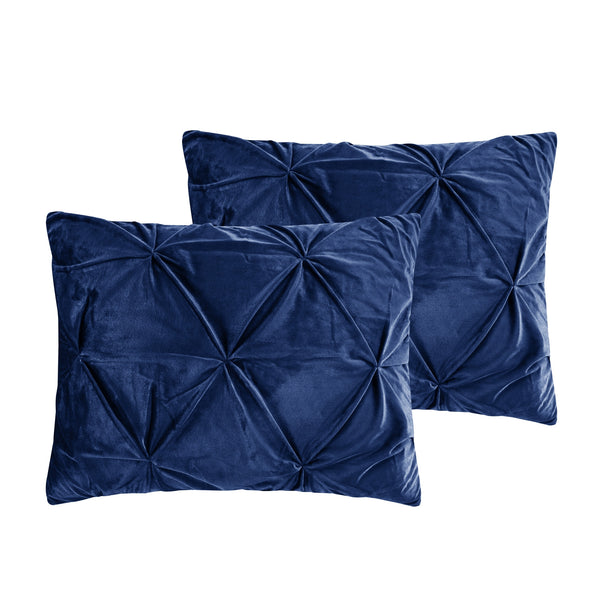 Homeroots Navy Blue Queen Polyester 130 Thread Count Washable Down Comforter Set Navy,Full,Queen Velvet 528905