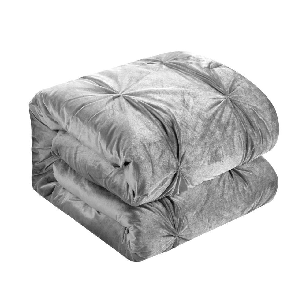 HomeRoots Blush Luxurious Down Comforter Set - Breathable, Soft, and All-Season Cozy Bedding for Every Bedroom Silver, Full/Queen Full/Queen 528907
