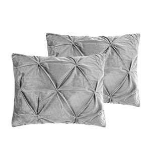 Homeroots Silver Queen Polyester 130 Thread Count Washable Down Comforter Set Silver,Full,Queen Velvet 528907
