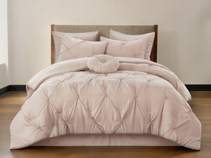 Homeroots Blush King Polyester 180 Thread Count Washable Down Comforter Set Blush,King,California King Polyester 528911
