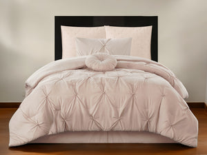 Homeroots Blush Twin Polyester 140 Thread Count Washable Down Comforter Set Blush,Twin,Twin Xl Polyester 528913