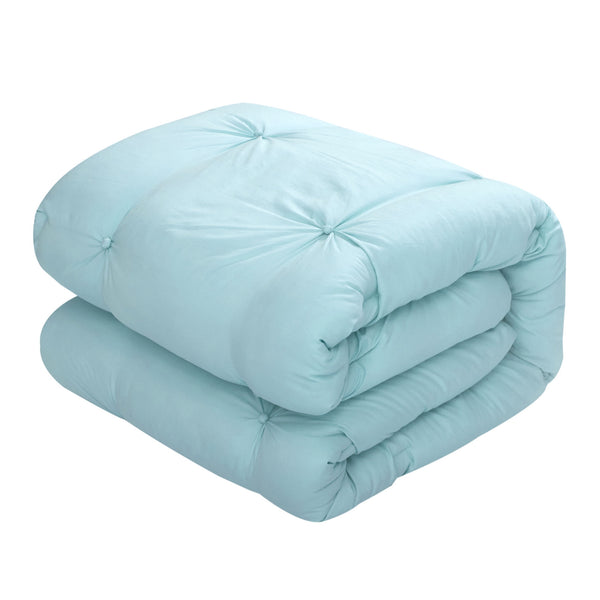 Homeroots Blue Twin Polyester 180 Thread Count Washable Down Comforter Set Blue,Twin,Twin Xl Polyester 528916