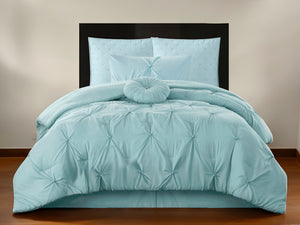 Homeroots Blue Twin Polyester 180 Thread Count Washable Down Comforter Set Blue,Twin,Twin Xl Polyester 528916