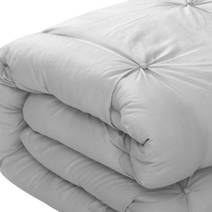 Homeroots Gray King Polyester 140 Thread Count Washable Down Comforter Set Grey,King,California King Polyester 528917