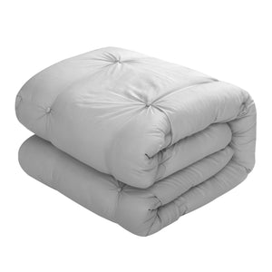 Homeroots Gray King Polyester 140 Thread Count Washable Down Comforter Set Grey,King,California King Polyester 528917