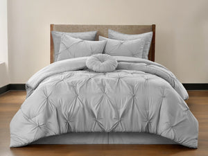 HomeRoots Beige Cozy Down Comforter Set - 7-Piece All-Season Soft Polyester for Ultimate Sleep Comfort Grey, Full/Queen Full/Queen 528918