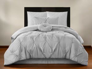 Homeroots Gray Twin Polyester 180 Thread Count Washable Down Comforter Set Grey,Twin,Twin Xl Polyester 528919