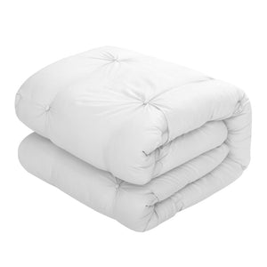 HomeRoots Beige Cozy Down Comforter Set - 7-Piece All-Season Soft Polyester for Ultimate Sleep Comfort White, King/California King King/California King 528920