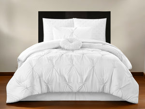 Homeroots White Twin Polyester 180 Thread Count Washable Down Comforter Set White,Twin,Twin Xl Polyester 528922