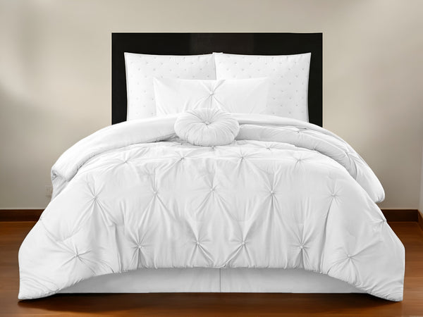 Homeroots White Twin Polyester 180 Thread Count Washable Down Comforter Set White,Twin,Twin Xl Polyester 528922