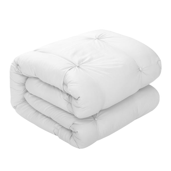 Homeroots White Twin Polyester 180 Thread Count Washable Down Comforter Set White,Twin,Twin Xl Polyester 528922