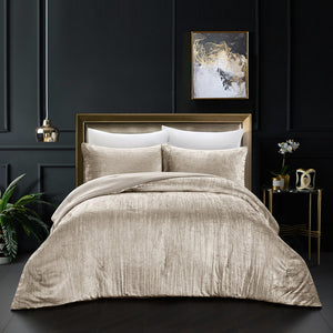 HomeRoots Beige Down Comforter Set - Lightweight, Breathable, and Washable for Year-Round Comfort and Style Beige, Full/Queen Full/Queen 528939