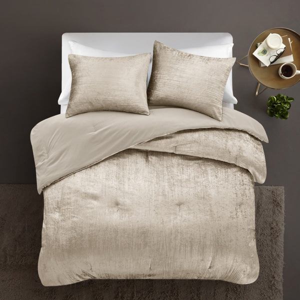 HomeRoots Beige Down Comforter Set - Lightweight, Breathable, and Washable for Year-Round Comfort and Style Beige, Full/Queen Full/Queen 528939